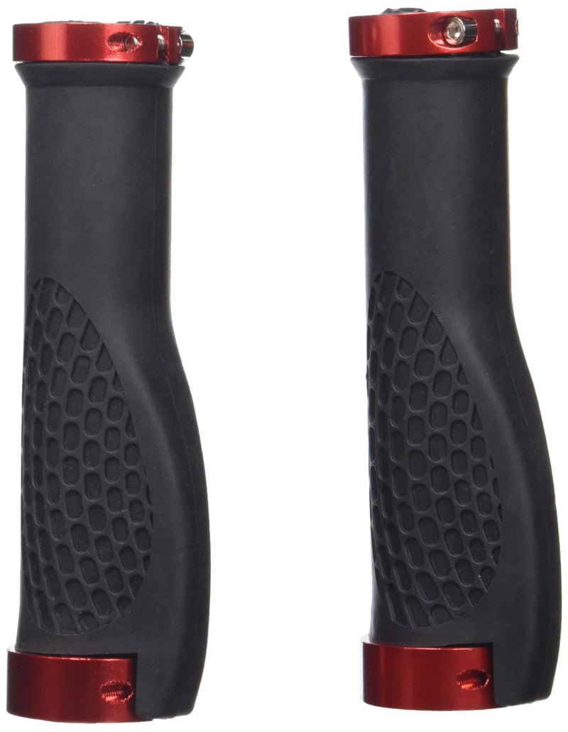 Emoly Bike Handlebar Grips, Ergonomic Design, Aluminum Double Lock-on, Mountain Bike Grips, MTB BMX Foldable Urban Bicycles Grips, Scooter Grips - Red - Image 2