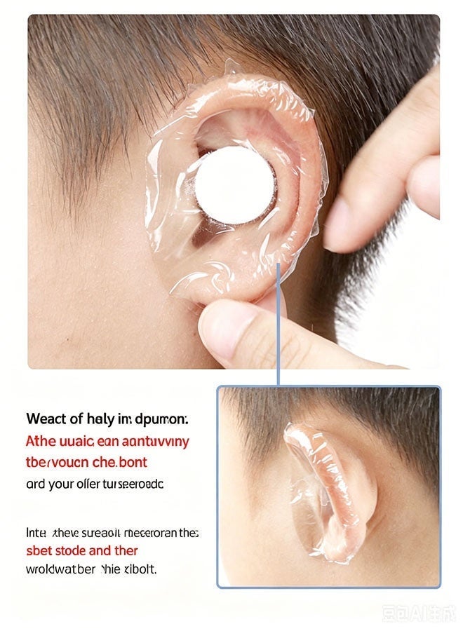 Hirospace 60pcs of baby ear protection stickers for bathing - Waterproof ear stickers, suitable for swimming, hair dryers, ear covers, can prevent water from entering the ears - Image 2