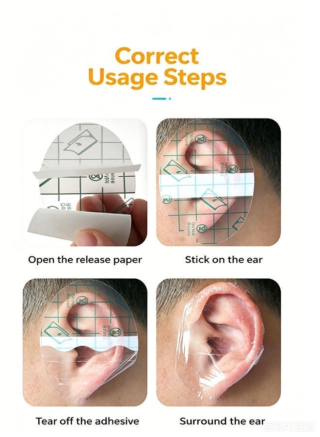 Hirospace 60pcs of baby ear protection stickers for bathing - Waterproof ear stickers, suitable for swimming, hair dryers, ear covers, can prevent water from entering the ears - Image 4