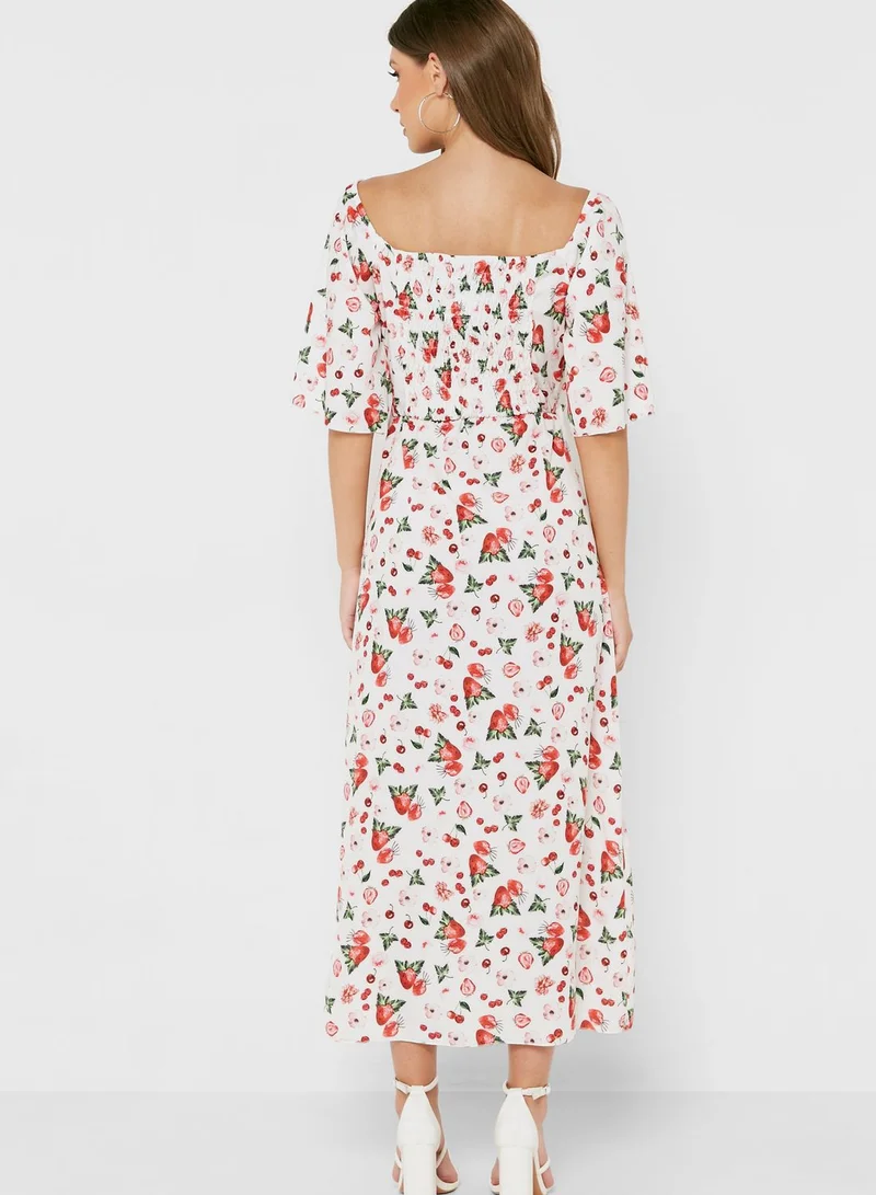 PARISIAN Front Split Printed Cut Out Detail Dress