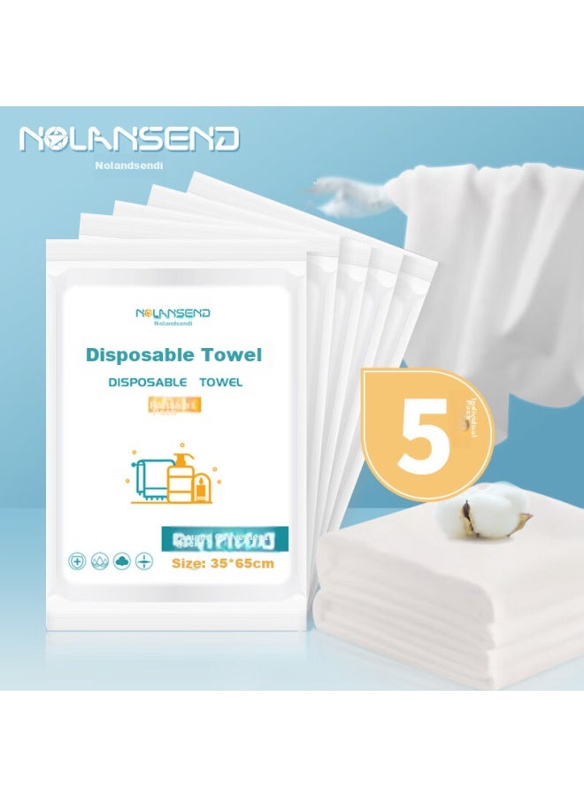 NOLANSEND Nuolansendi Disposable Towel Bath Towel, Extra Large And Thick, Travel Face Towel, Vacuum Sealed Non-compressed, Hotel Supplies, 5-pack - Image 1