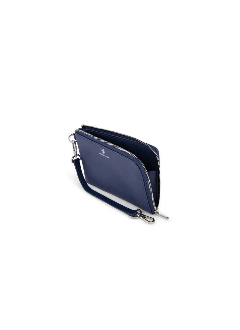 Veganologie Demi Small Pouch in Blue Made From 7 Recycled Plastic Bottles