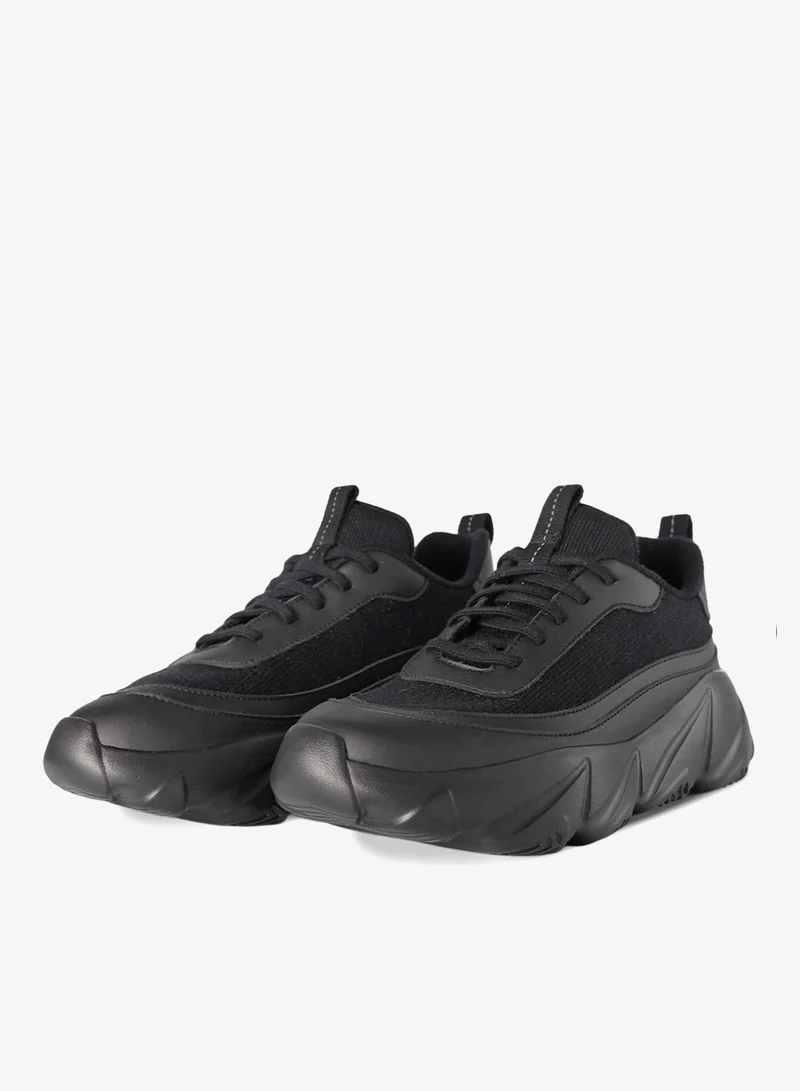 DUOZOULU Black BR Ripple Wool Runner Sneaker  | Best Price UAE