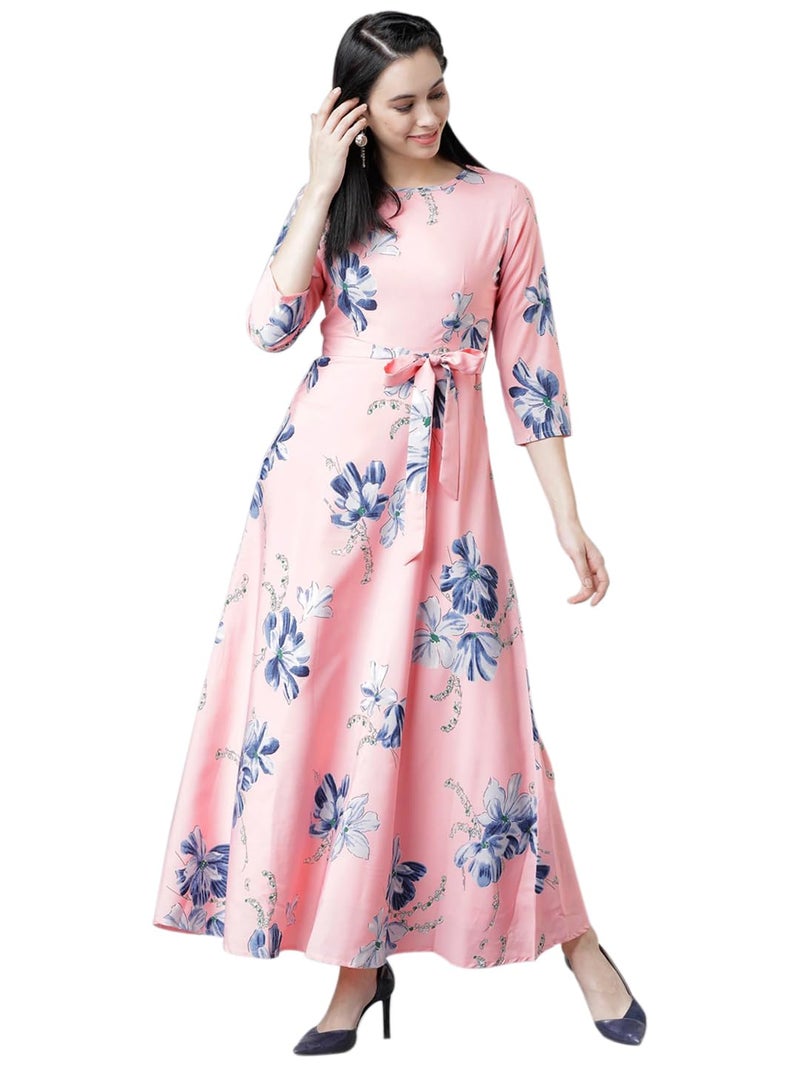 LACOSSI Women Dress| Dresses || Suitable for Summer |Every Occation .One Piece Dress for Women Long Dresses New Occation 2025 (in, Alpha, S, Regular, Standard, Tokyo Pink) - Image 1