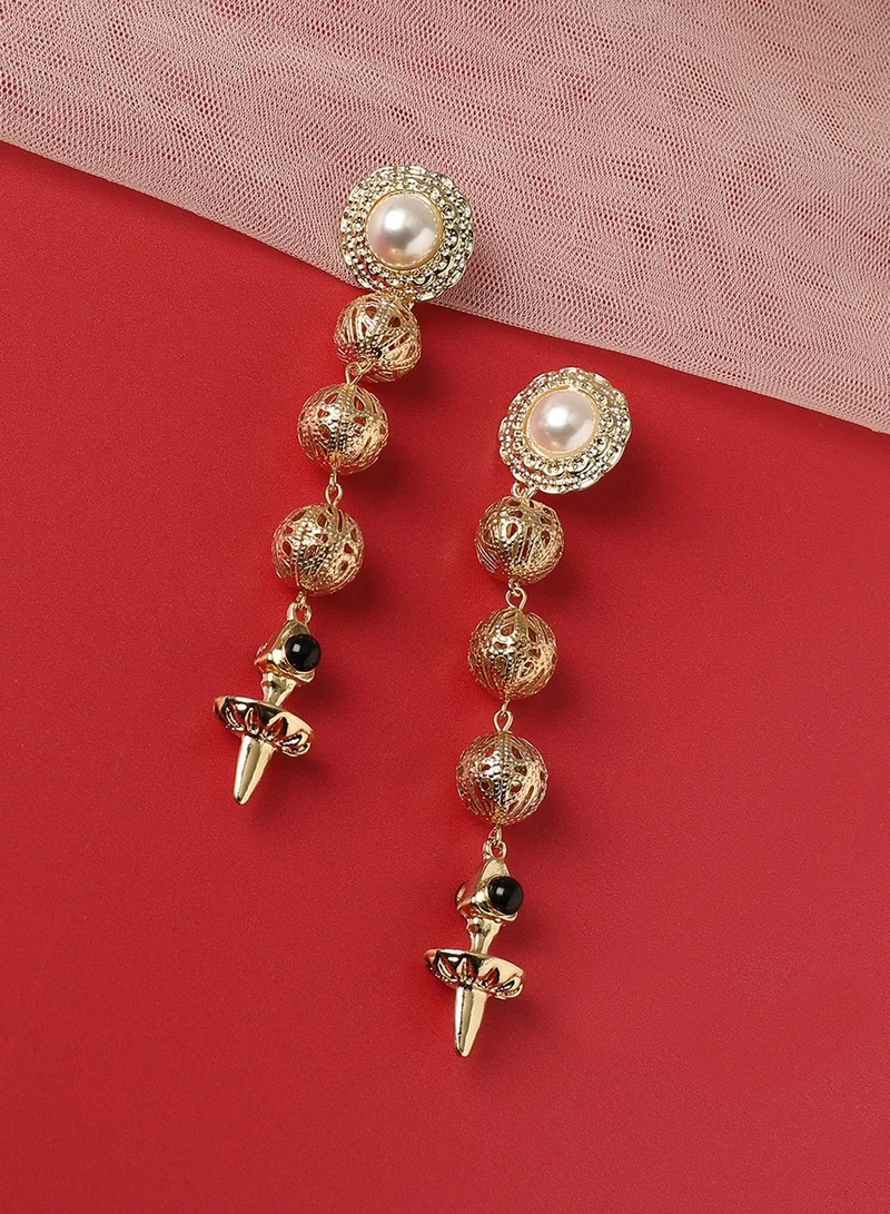 SOHI Elevated Glamour Captivating Artificial Drop Earring Jewellery