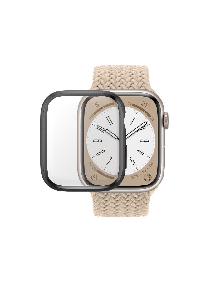 PanzerGlass واقي شاشة كامل الجسم من PanzerGlass مع D3O Apple Watch Series 9 2023 45 مم | تغطية كاملة للشاشة والإطار، تقنية D3O، حماية من السقوط/الصدمات/الخدوش، سهل التركيب - شفاف مع إطار أسود - Image 1