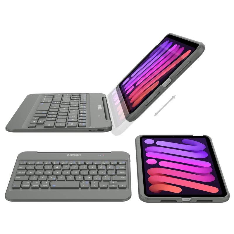 Arteck iPad mini A17 Pro (8.3-inch) Keyboard Case, Bluetooth Keyboard with Protection Shockproof Case for Apple 8.3-inch iPad mini A17 Pro and mini 6 - Image 5