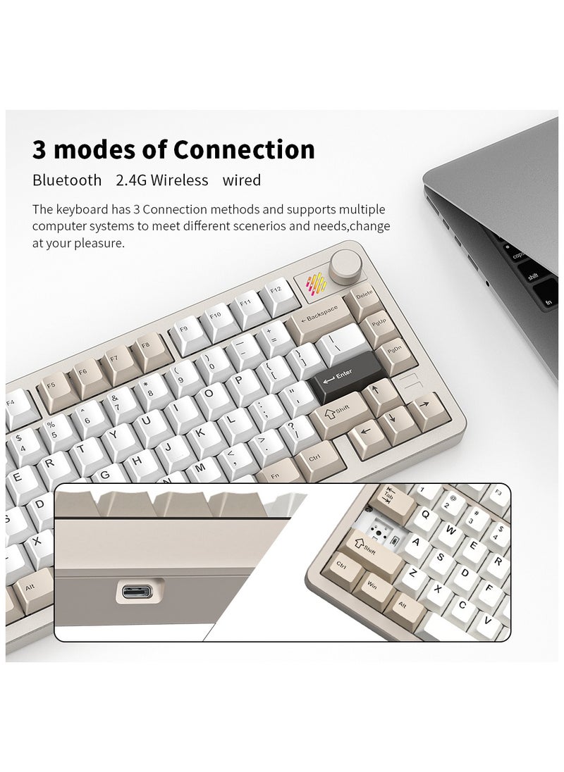FURYCUBE - F75 Wireless Aluminum Mechanical Gaming Keyboard, Tri-Mode BT5.0/2.4GHz/USB-C Hot Swappable Custom Keyboard, Gasket Structure, RGB Backlit Gaming Keyboard for PC/PS5/PS4/Tablet/Xbox, Space Gray - Image 1