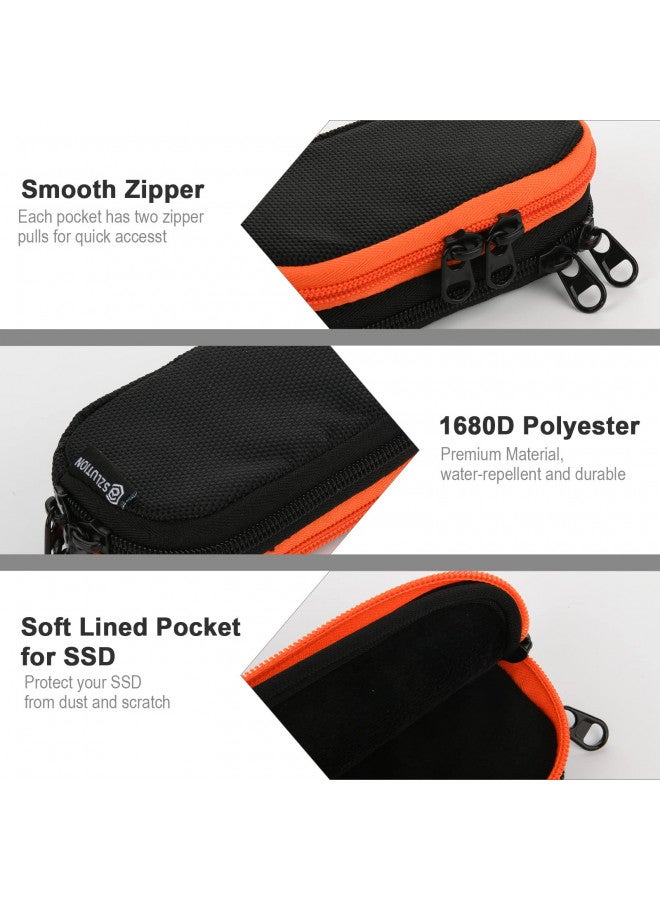 CaSZLUTION CaSZLUTION Case Compatible with SanDisk Extreme Pro/SanDisk Extreme Portable External SSD 500GB 1TB 2TB 4TB, 1680D Nylon Travel Case Protective Cover Storage Pouch for SanDisk SSD  - Image 3