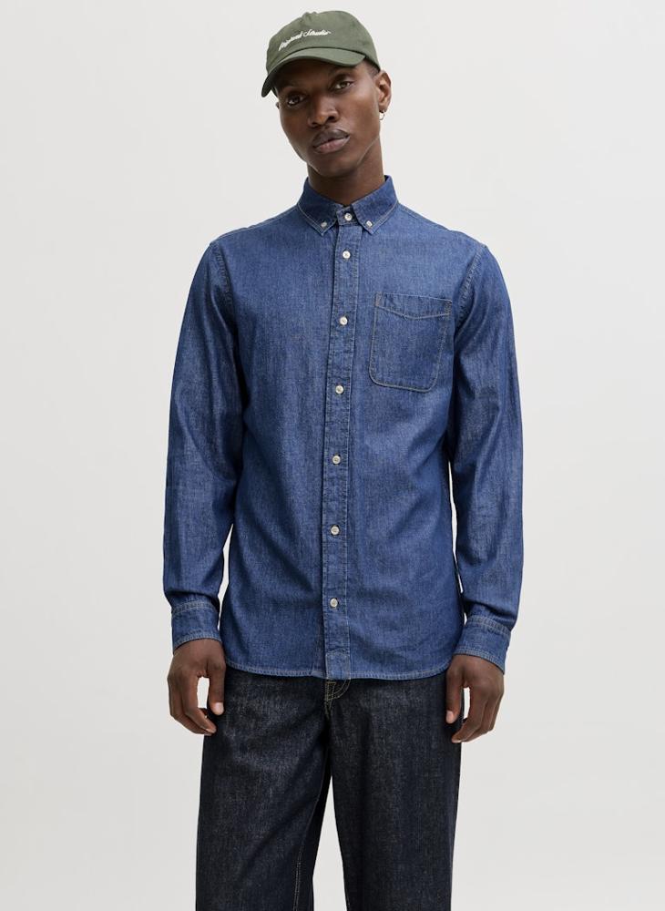 JACK & JONES Casual Long Sleeve Denim Shirt - Image 1