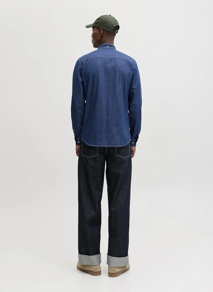 جاك اند جونز قميص جينز بأكمام طويلة كاجوال