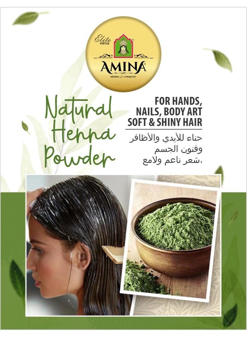 Amina Henna Herbal Mehndi Natural Henna Powder For Skin, Hand, Feet and Hair, Green (200 g) - Image 2