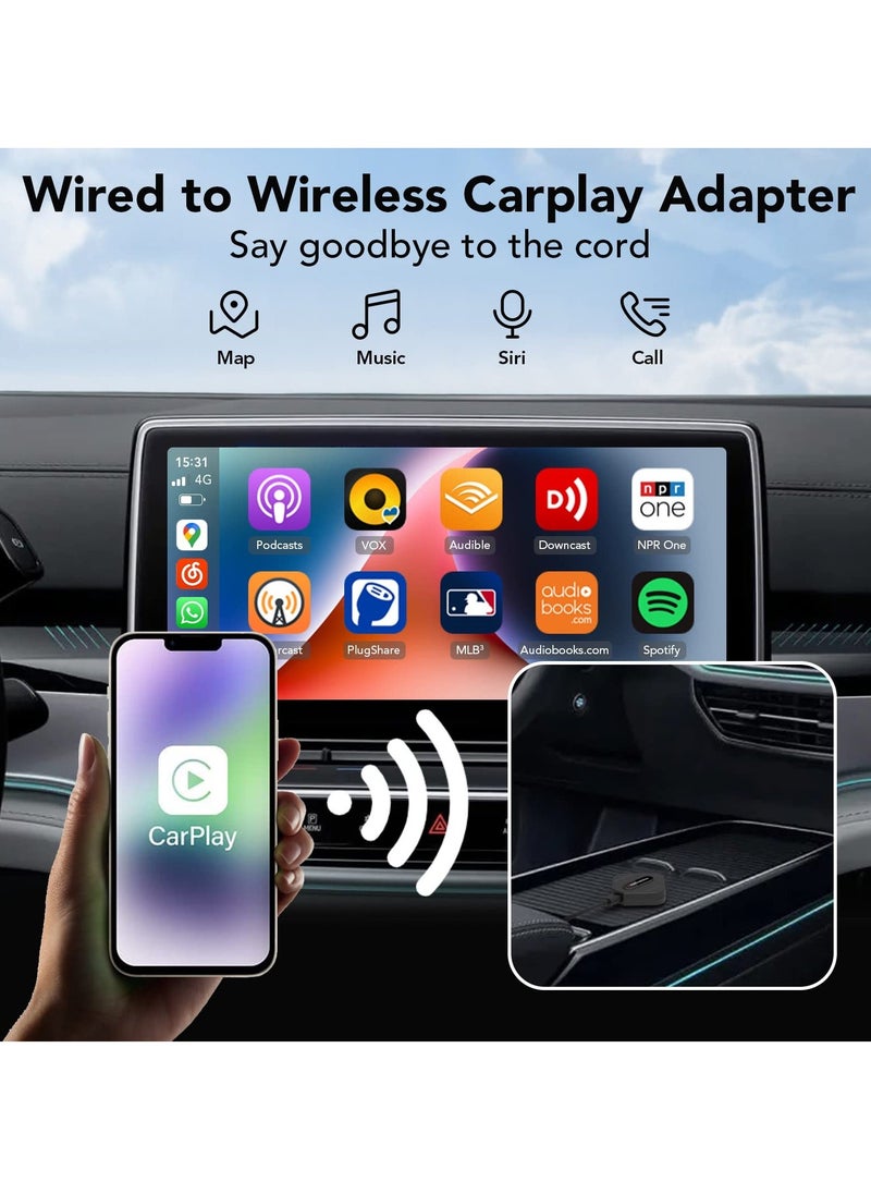 2023 Upgrade Carplay Wireless Adapter, Wireless Carplay Adapter Dongle for iPhone, Carplay Adapter Bluetooth 5.8GHz WiFi, Wireless CarPlay Dongle Adapter Supports iOS 10-16 Plug & Play - Image 2