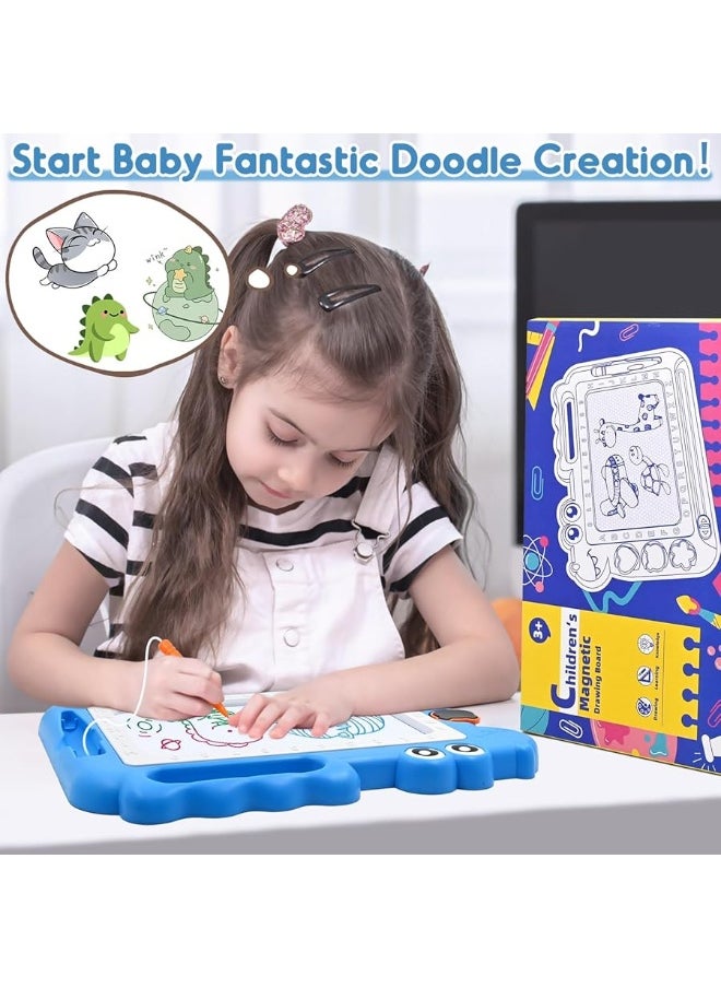 AiTuiTui - AiTuiTui Magnetic Drawing Board Toddler Toys Gift for 2 3 Year Old Girls Boys, Sketch Writing Doodle Pad Age 2-4 Travel Games, Educational Learning Kids Toys for Toddlers Birthday (Blue) - Image 1