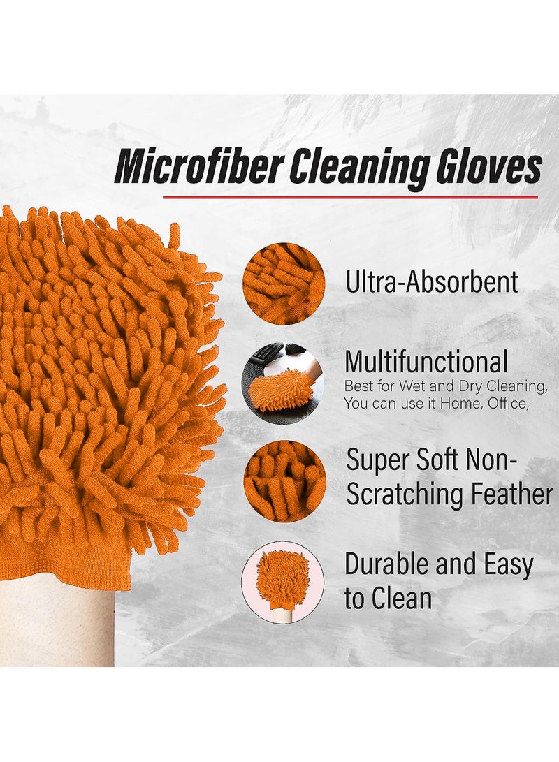 3XR Multipurpose Use Microfiber Cleaning Mitt, Two Sided Wash Mitt Glove 1 Pcs - Image 5