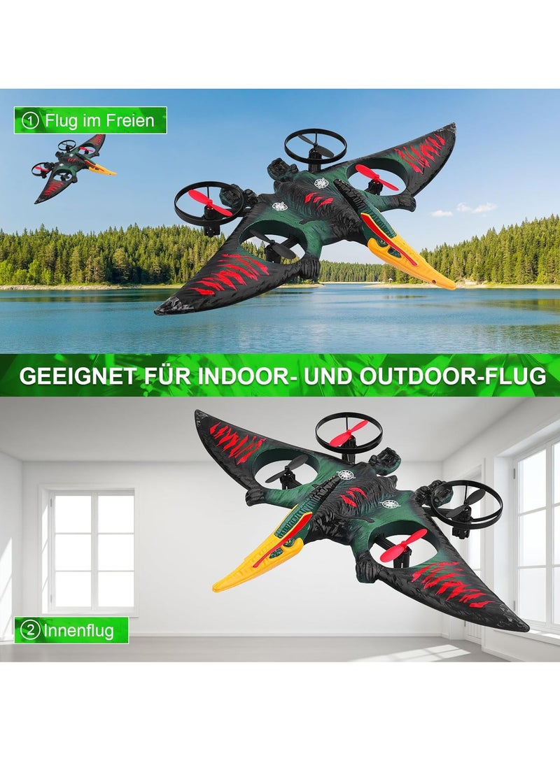 ELTRAZONE RC Aeroplane 2.4GHz Remote Controlled Quadcopter | L0713 Floating Fighter Aircraft | RTF for Beginners, Children, & Adults | USB Charging | Green Color - Image 2