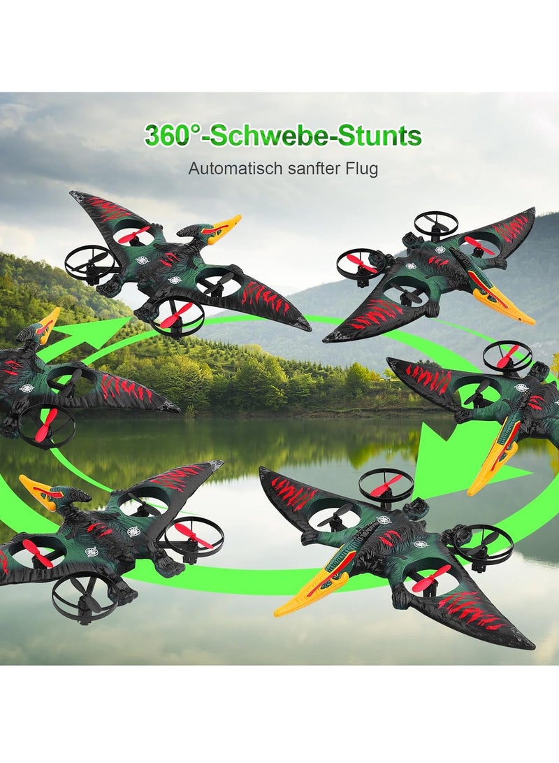 ELTRAZONE RC Aeroplane 2.4GHz Remote Controlled Quadcopter | L0713 Floating Fighter Aircraft | RTF for Beginners, Children, & Adults | USB Charging | Green Color - Image 4