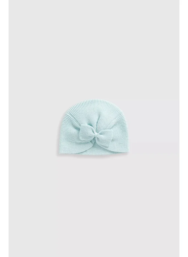 مذركير Blue Knitted Turban Baby Hat