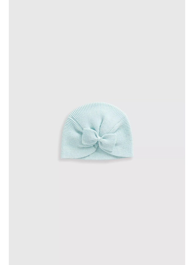 mothercare قبعة طفل برباط محبوك زرقاء  - Image 1