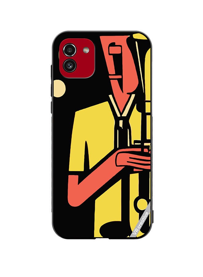 VR CREATIVE Protective Case Cover For Samsung Galaxy A03 Jazz Trumpeter Design Multicolour - Image 1