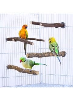 Mogoko 4 Pcs Bird Perches Parrot Stand Natural Wood Perch Parakeet Toys Bird Cage Accessories For Conure Supplies Budgie Platform  - Image 2