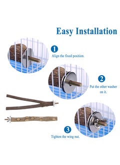 Mogoko 4 Pcs Bird Perches Parrot Stand Natural Wood Perch Parakeet Toys Bird Cage Accessories For Conure Supplies Budgie Platform  - Image 4