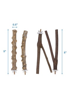 Mogoko 4 Pcs Bird Perches Parrot Stand Natural Wood Perch Parakeet Toys Bird Cage Accessories For Conure Supplies Budgie Platform  - Image 3