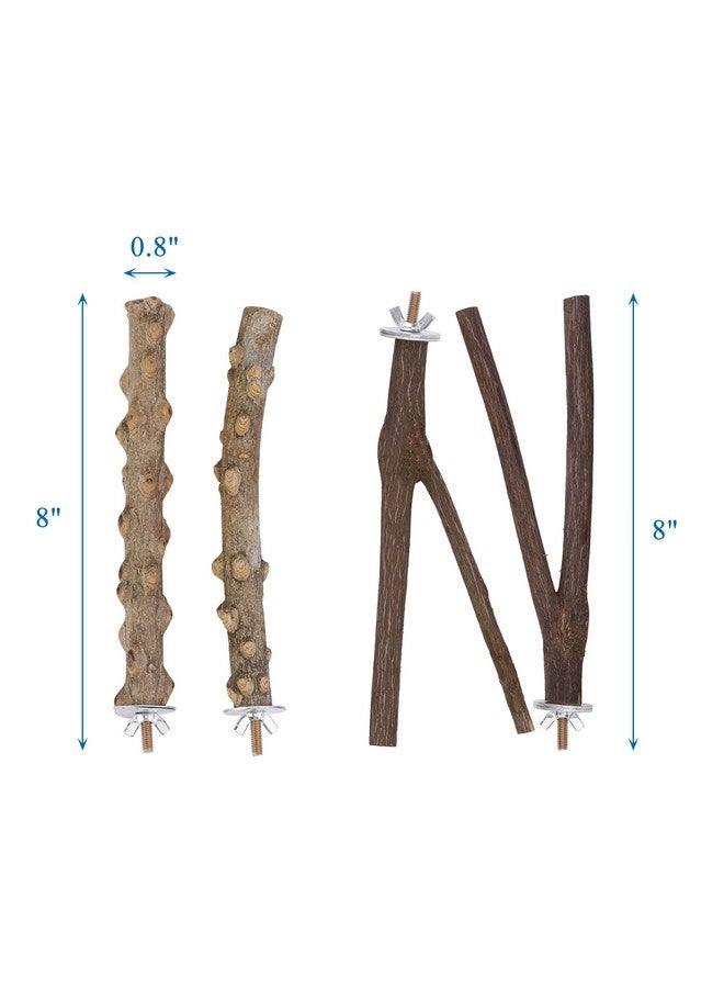 Mogoko 4 Pcs Bird Perches Parrot Stand Natural Wood Perch Parakeet Toys Bird Cage Accessories For Conure Supplies Budgie Platform - Image 3