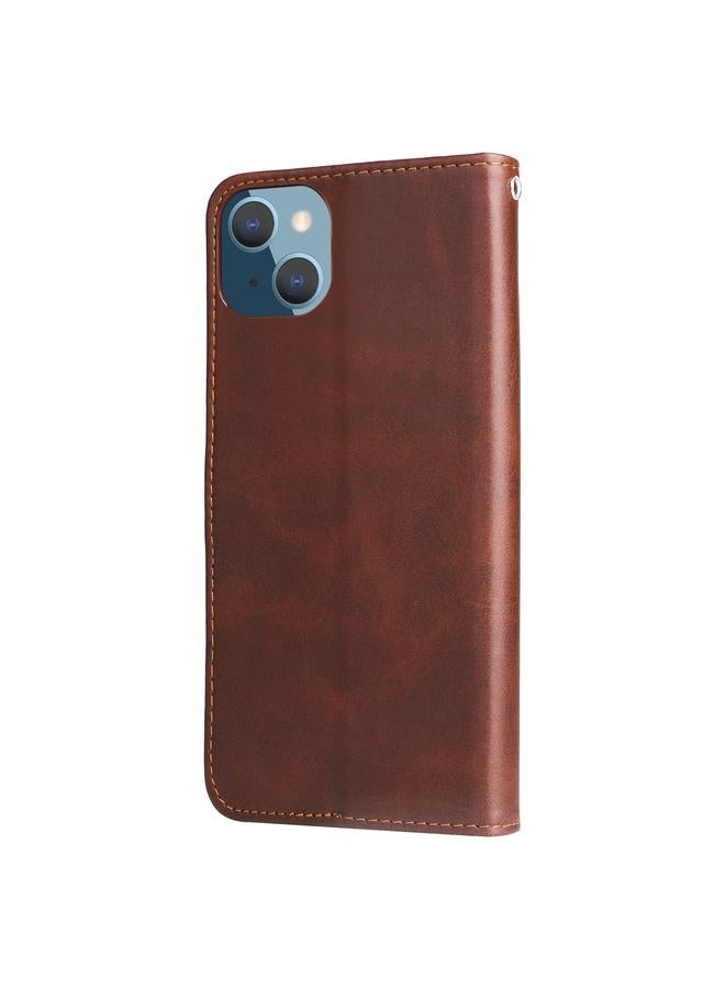 إيروريكس جراب هاتف iPhone 14 Plus من الجلد بتصميم جلد العجل مع سحاب وقلاب أفقي - Image 3