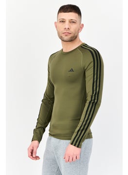 Adidas Men Sportswear Fit Long Sleeves Training T-Shirt, Olive  - Image 4