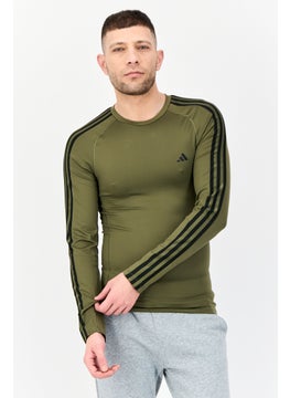 Adidas Men Sportswear Fit Long Sleeves Training T-Shirt, Olive  - Image 1