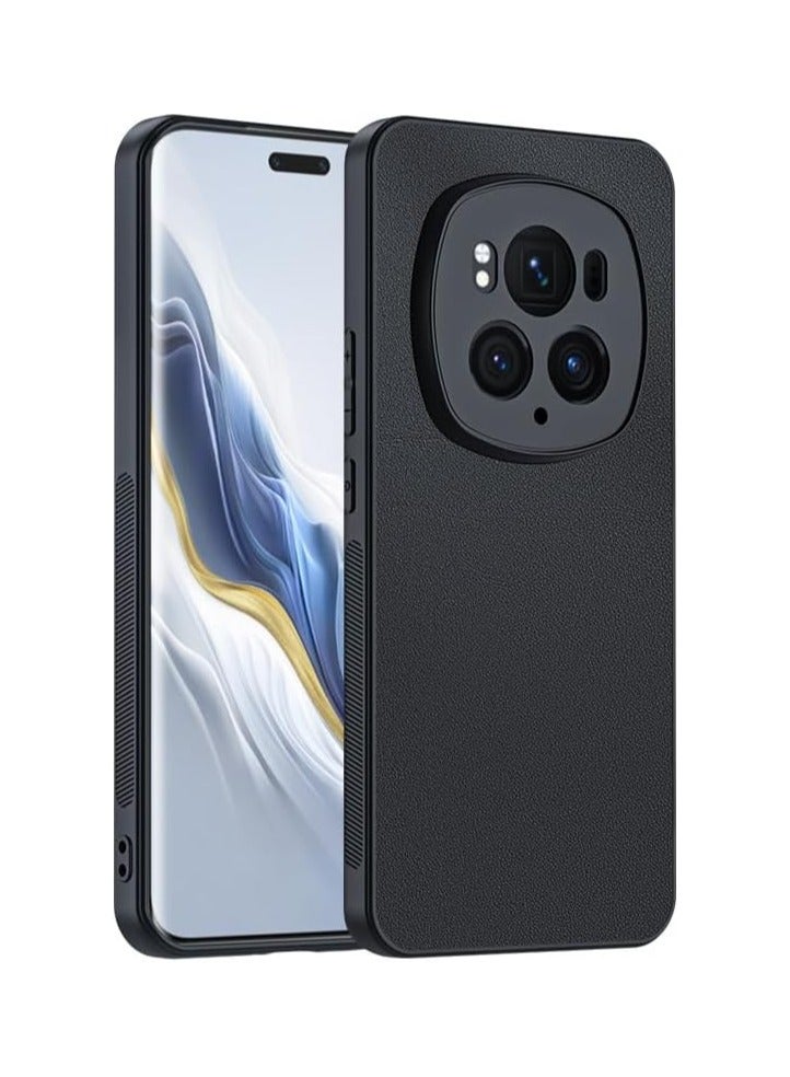 General Compatible with Honor Magic 6 Pro,Carbon Fiber PU Leatrher Skin Case Anti-Shock Case for Magic 6 Pro  - Image 1