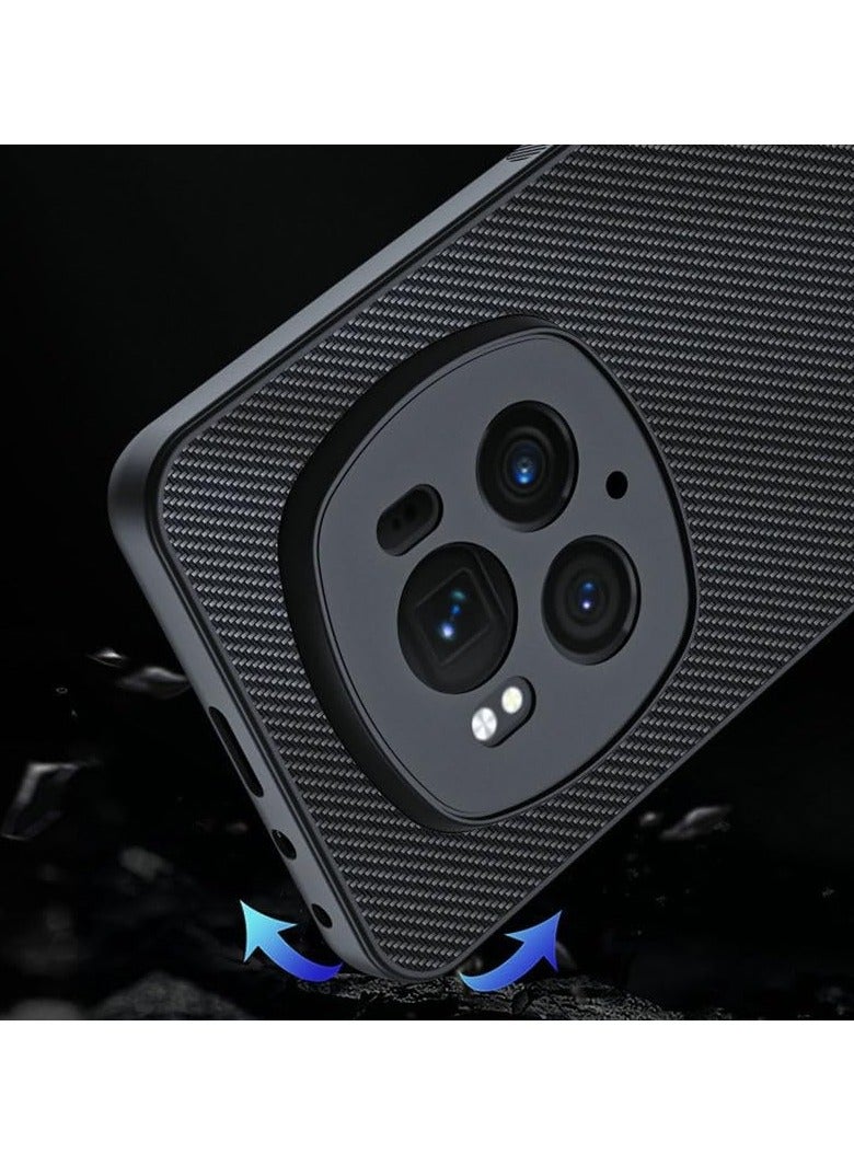 General Compatible with Honor Magic 6 Pro,Carbon Fiber PU Leatrher Skin Case Anti-Shock Case for Magic 6 Pro  - Image 3