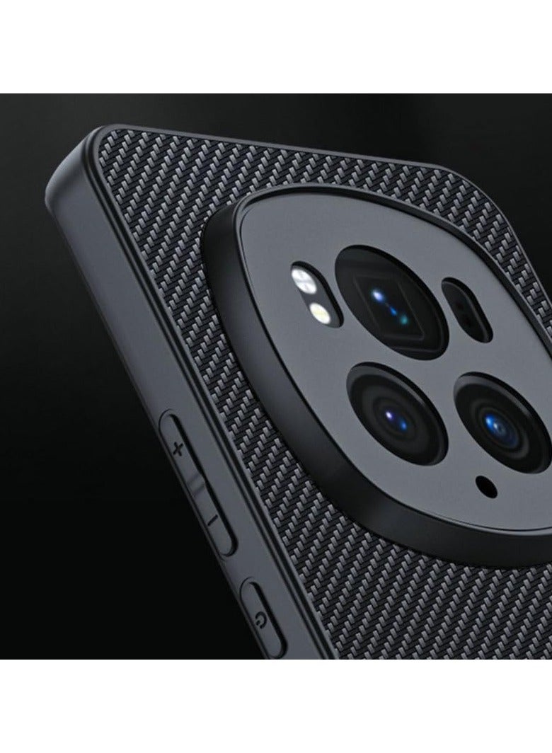 General Compatible with Honor Magic 6 Pro,Carbon Fiber PU Leatrher Skin Case Anti-Shock Case for Magic 6 Pro  - Image 2