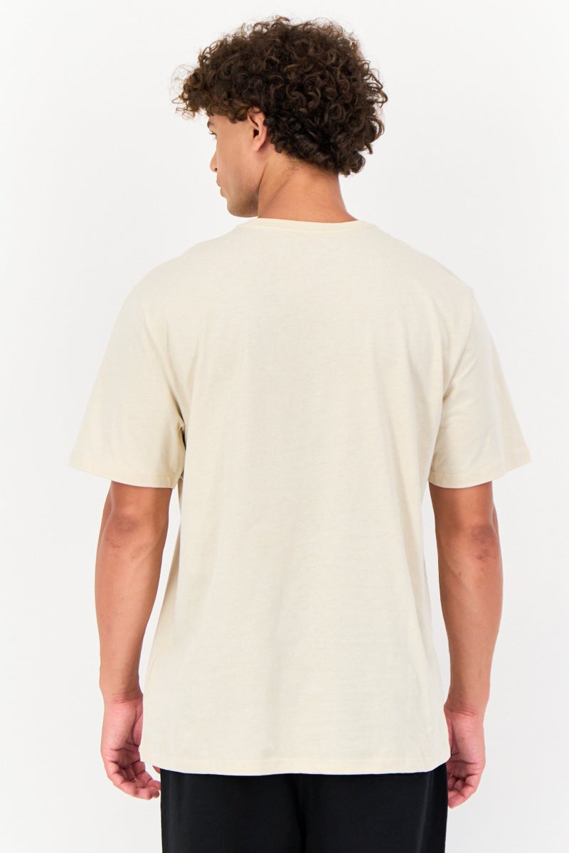 Hurley Men Sportswear Fit Short Sleeves Outdoor T-shirt, Cream - Image 4