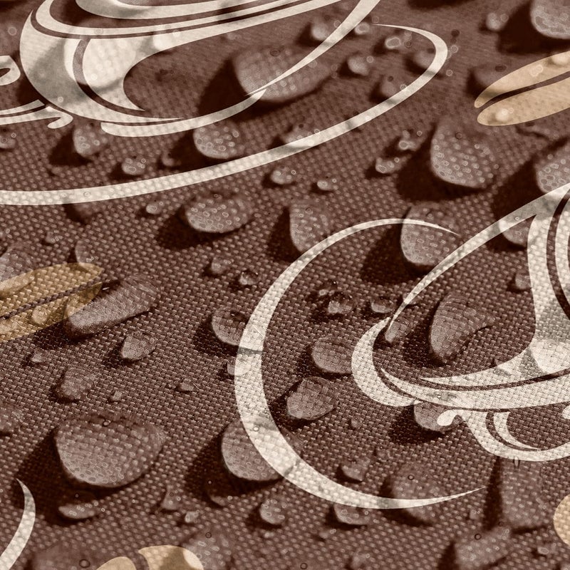 Lunarable Coffee Table Runner  Placemats Silhouette of Cups and Beans on Abstract Background Fresh Filter Coffee Set for Dining Table Decor Placemat 4 pcs  Runner 16x72 Brown Pale Brown Beige - Image 4