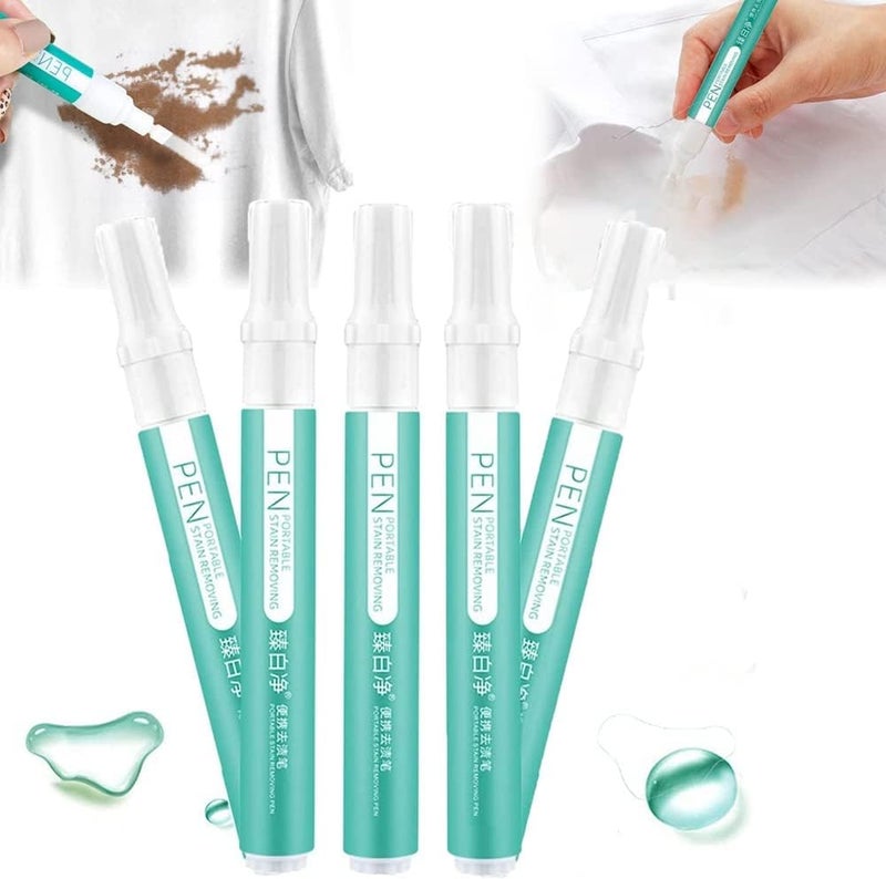 comfrt Bleach Pen for Clothing, Bleach Pens Grout, Portable Clothing Stain Removal, Grease Stain Remover Wash Free Laundry Clean Pen Instantly Remove Stains (5pcs) - Image 1