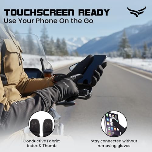 XTRIM Unisex Trekking Gloves for Bike Riding with Touchscreen Finger, Stretchable, Pairing Buckle, Breathable Mesh Fabric, Biking Gloves for Men, Woolen, Thermal Gloves (Black, 1 Pair) - Image 3