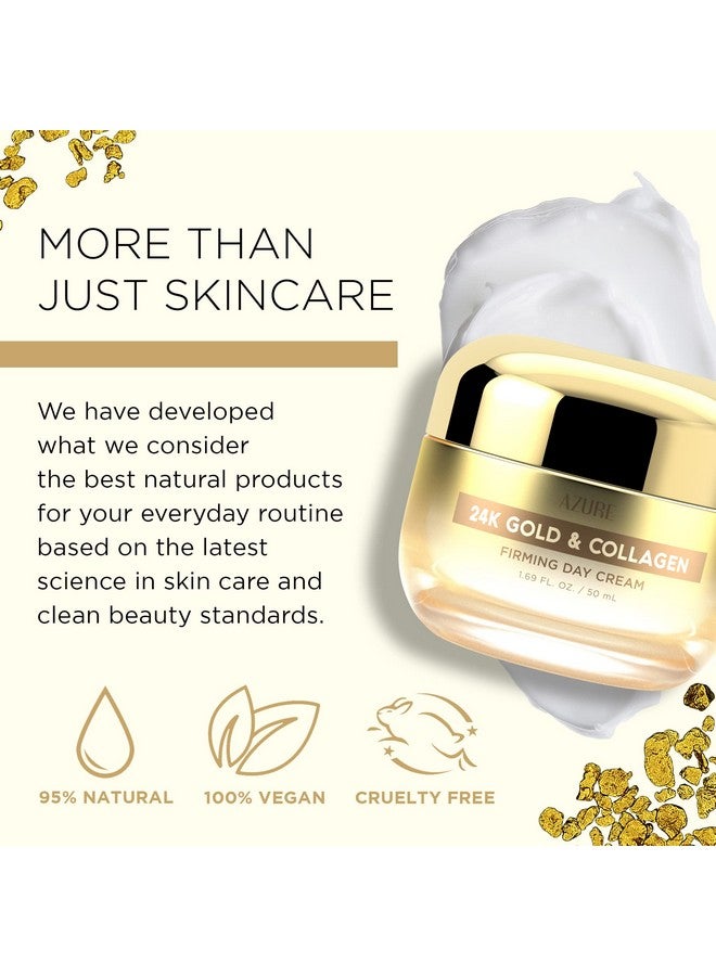 Azure Cosmetics Azure 24K Gold & Collagen Firming Day Cream Moisturizing Illuminating & Lifting Reduces Wrinkles & Fine Lines Anti Aging & Toning Made In Korea 50Ml - Image 5