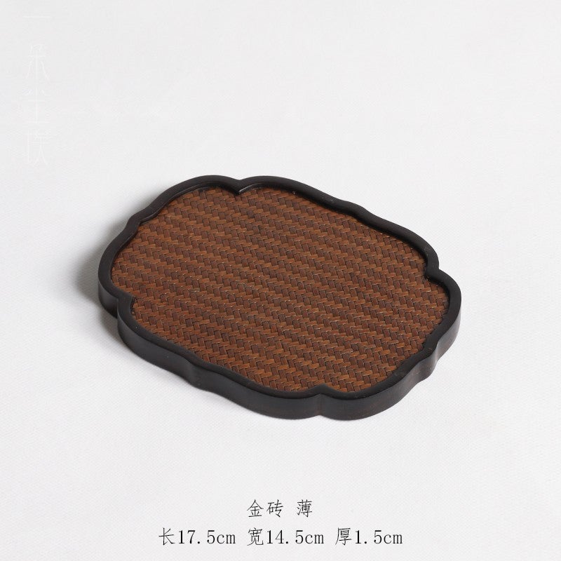 Heavy Bamboo Mat Dry Tea Table Pot Bearing Chinese Zen Song Mat Bamboo Tea Tray Bamboo Woven Tea Tray Teapot Mat Tray Tea Tray - Image 1