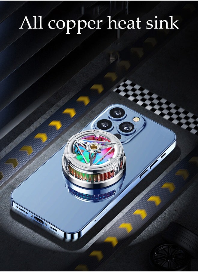 DUNISO Magnetic Semi-Conductor Cooling Chip Phone Cooling Fan with Magnetic Plates LED Display RGB Lights and Instant Cooling system, Cellphone Radiator for Mobile Gaming TikTok Live Strea  - Image 4
