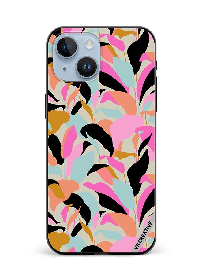 VR CREATIVE Protective Case Cover For Apple iPhone 15 Plus Elegant Botanical Leaves Abstract Seamless Pattern Design Multicolour - Image 1