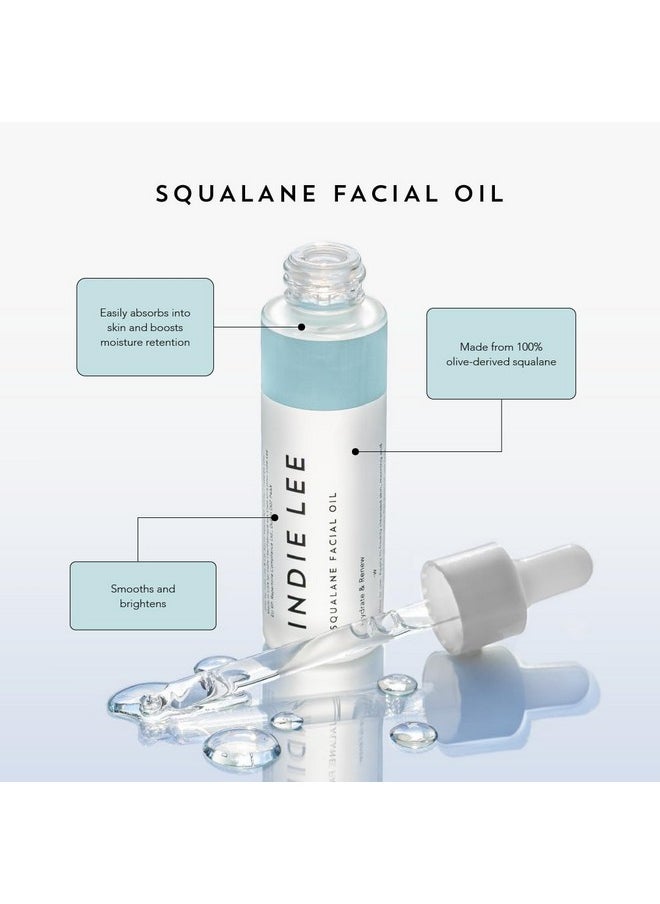 INDIE LEE - 100% Squalane Oil Daily Face Oil & Hydrating Moisturizer For Dry Skin Fine Lines And Wrinkles Even Skin Tone Brighten & Improve Texture Facial Oil For All Skin Types (10Ml) - Image 1