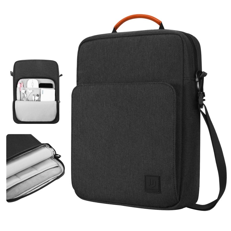 Dadanism 9-11 Inch Tablet Sleeve Bag Carrying Case with Shoulder Strap for iPad (A16) 11", iPad 10th Gen 10.9", iPad Air M4/Pro M5 11", iPad 9/8/7th 10.2", Galaxy Tab A11+ Plus 11",Black & Grey - Image 1