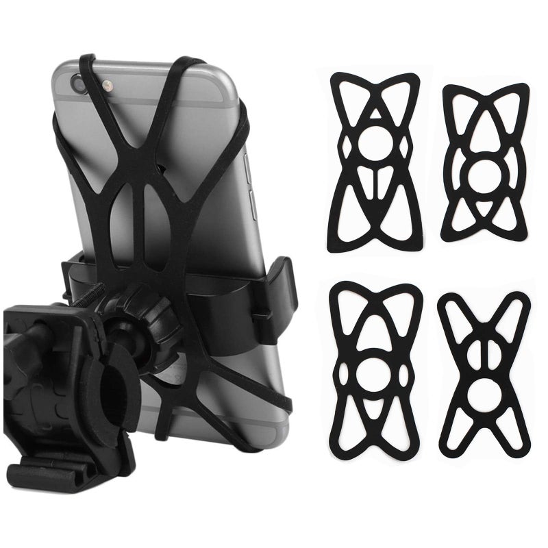 SOPINEKO 4 PCS Motorcycle Web Grip Silicone Cell Phone Holder Band Security Rubber Band Mount Tether Elastic for Smart Phone Cradle Bracket on Bicycle Motorcycle - Image 3