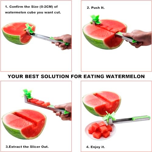 YIDADA Watermelon Slicer Cutter - Stainless Steel Knife Corer Fruit Vegetable Tools Kitchen Gadgets with Melon Baller Scoop Extra - Image 2