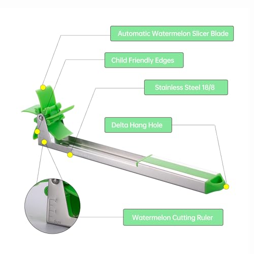 YIDADA Watermelon Slicer Cutter - Stainless Steel Knife Corer Fruit Vegetable Tools Kitchen Gadgets with Melon Baller Scoop Extra - Image 3