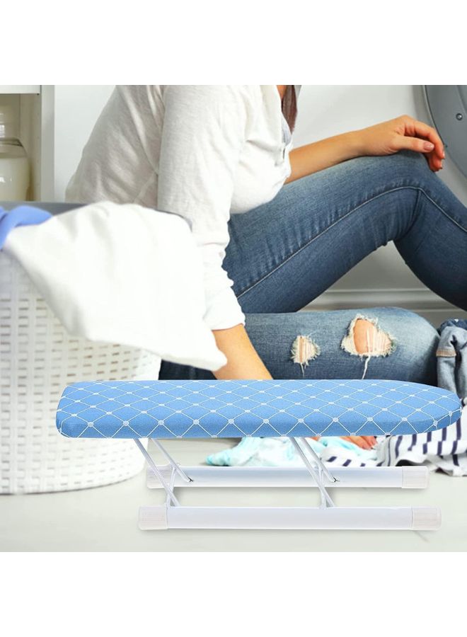 Table Top Mesh Ironing Board Multicolour Ironing Table With Iron Holder Foldable And Adjustable - Image 5