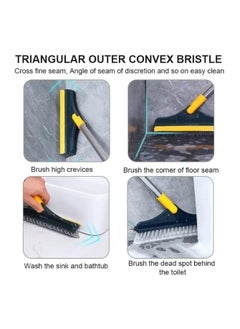 Generic Bathroom Cleaning Brush with 120 Degree Handle Ceramic Floor Long Adjustable V-Shaped Bristles with Mop for Kitchen Bathroom Wall Mounted Cleaning Supplies  - Image 3