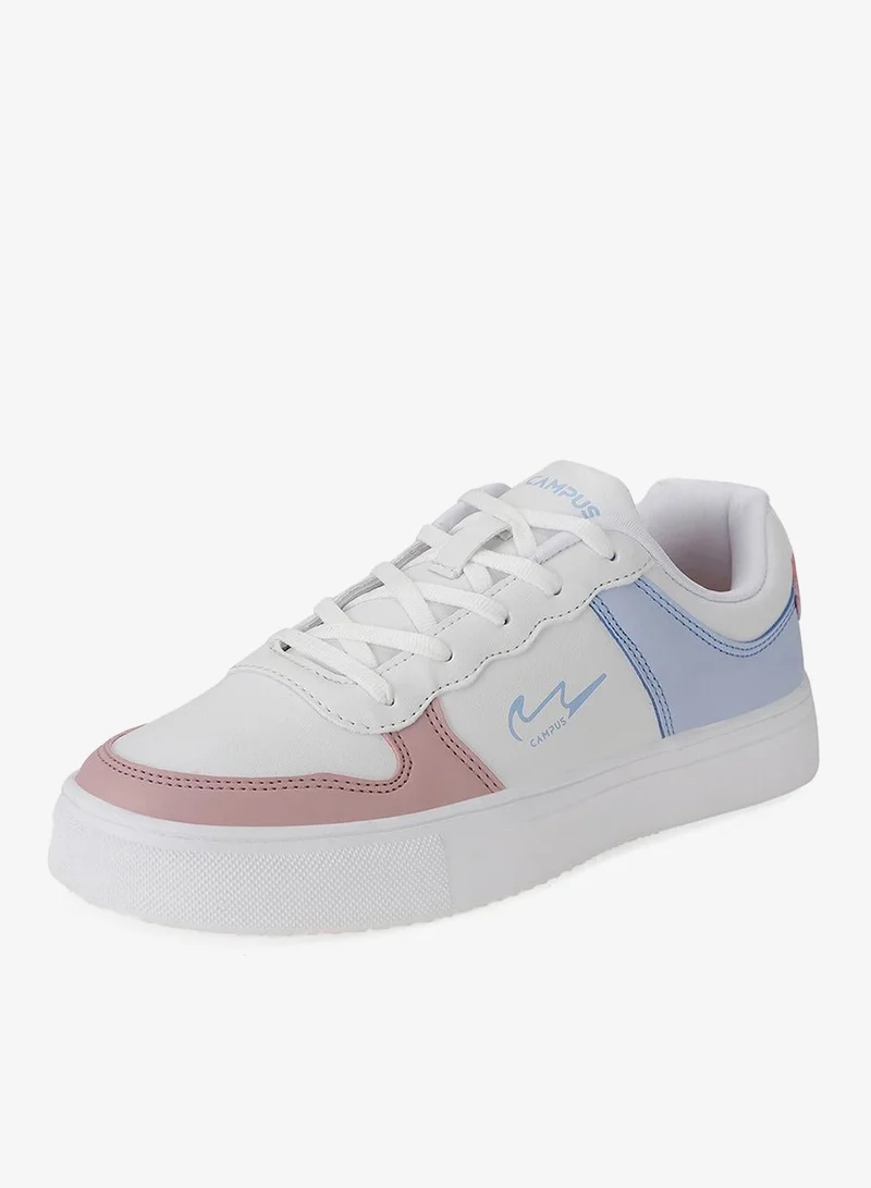Campus White Campus Women's Casual Sneakers – Breathable, Lightweight, Cushioned – White/Sky Blue for Women | Best Price UAE